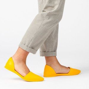 Native Vegan Audrey D'Orsay Yellow Flats Size 7